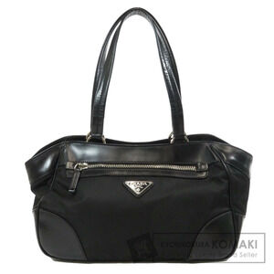 Prada Tessuto tote bag black leather accents